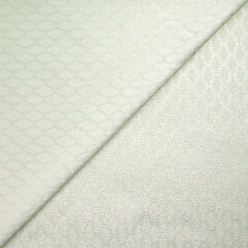 Jacquard en satin de coton élasthanne blanc cassé