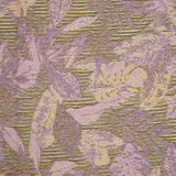 Jacquard en coton fleurs parme et jaune