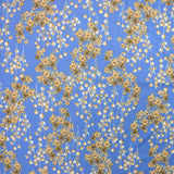 Satin imprimé polyester fleurs vertes