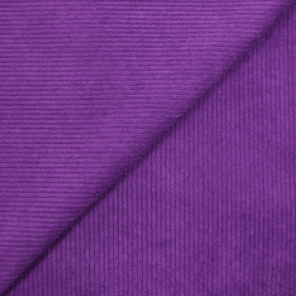 Velours polyester côtelé violet