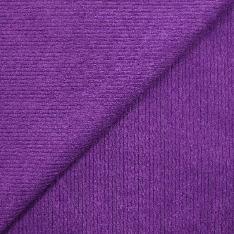 Velours polyester côtelé violet