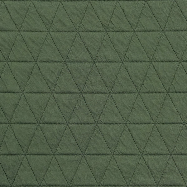 Jersey matelassé triangle fond vert militaire