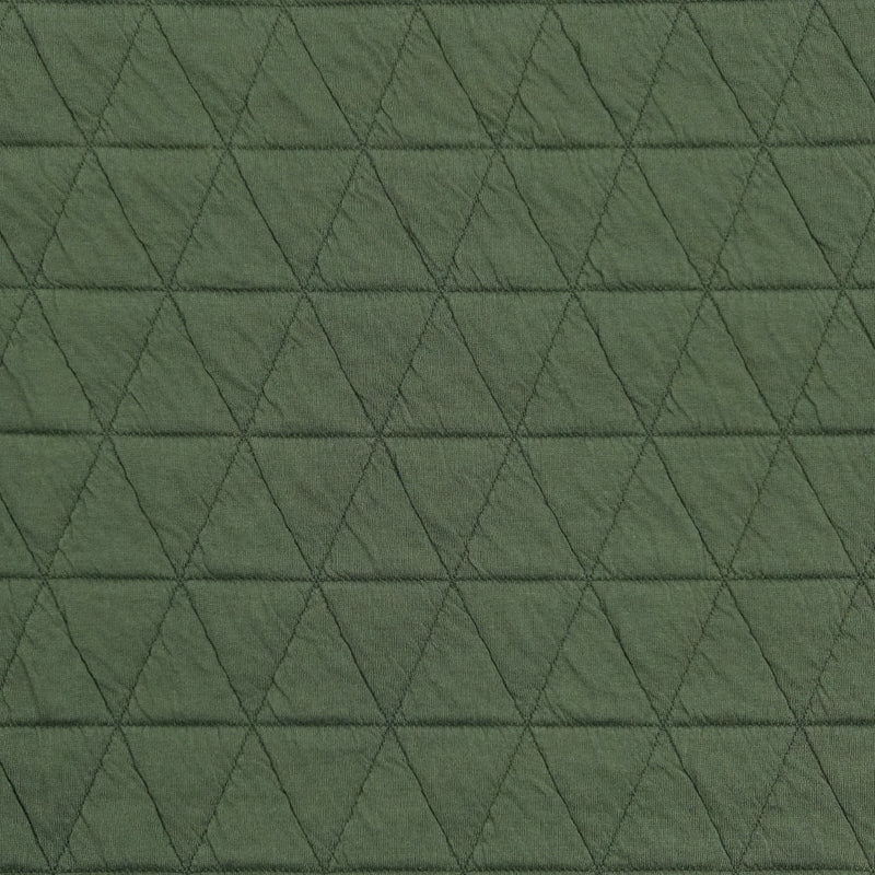 Jersey matelassé triangle fond vert militaire