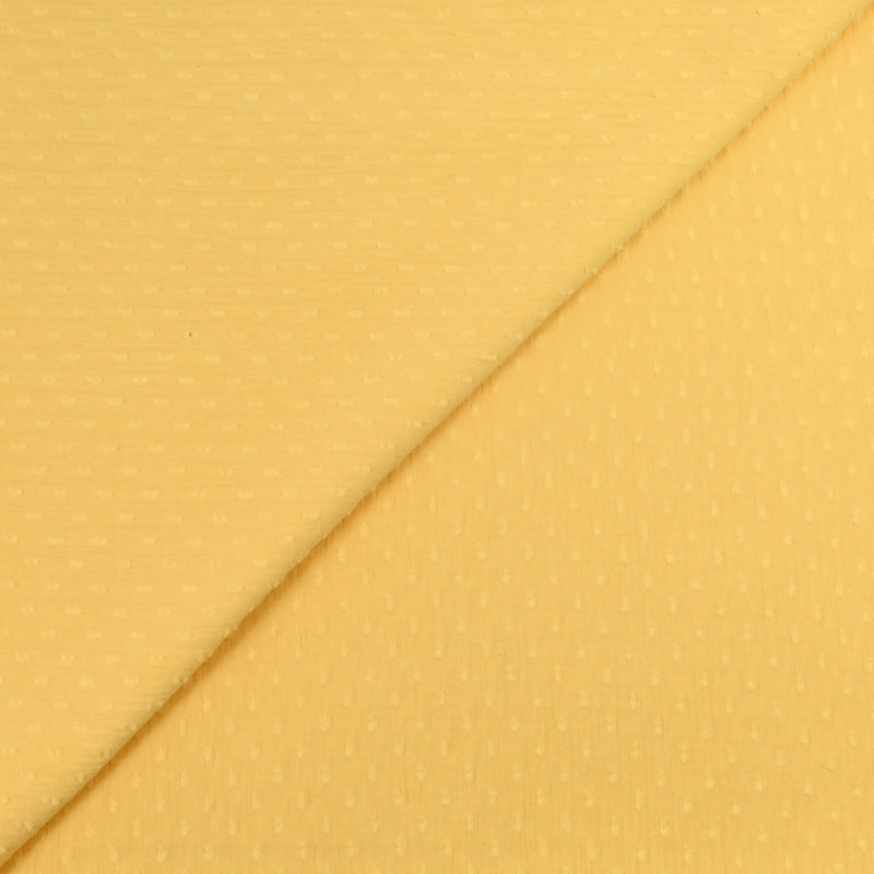 Voile de coton Plumetis crinkle jaune