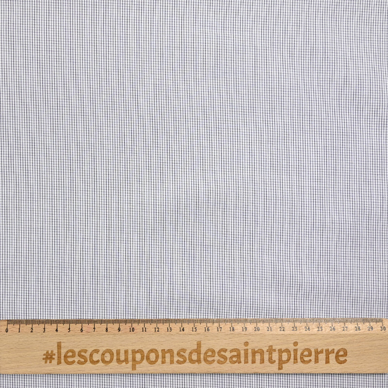 Coton petits carreaux blanc et violet foncé