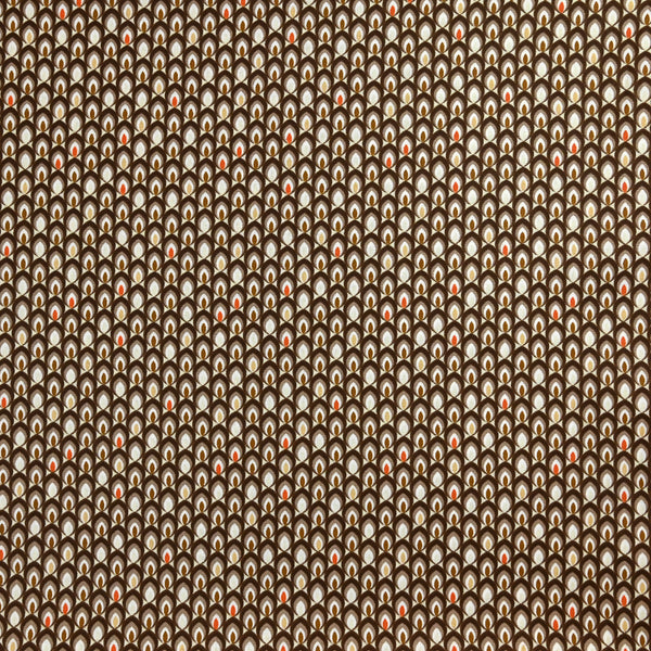 Coton imprimé goutte géométrique tons marron