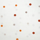 Coton imprimé à pois orange fond blanc