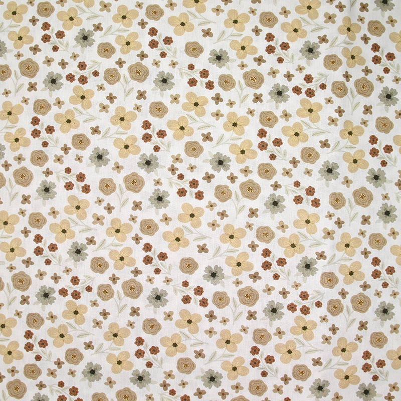 Coton imprimé amour passion beige et marron