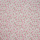 Coton imprimé champêtre rose fond blanc