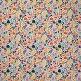 Coton imprimé fougères multicolore fond blanc
