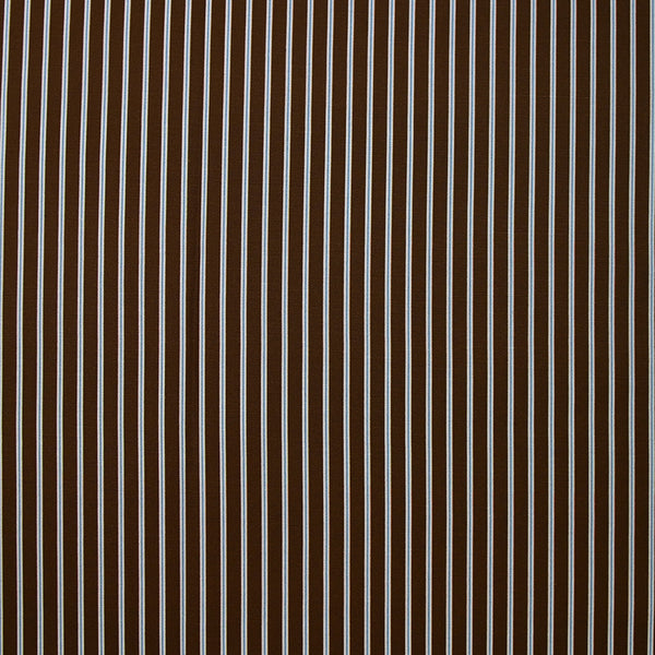 Coton imprimé rayé bleu fond marron