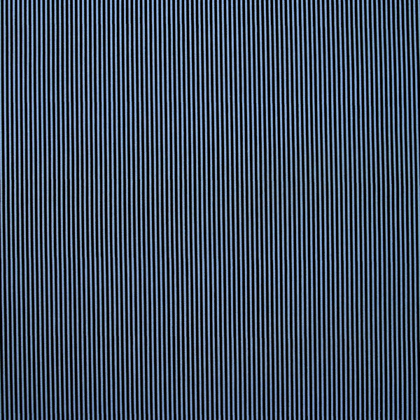 Coton imprimé rayé noir et bleu barbeau