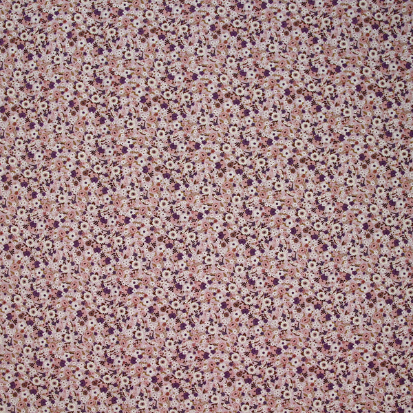 Coton imprimé s'épanouir violet, rose et blanc
