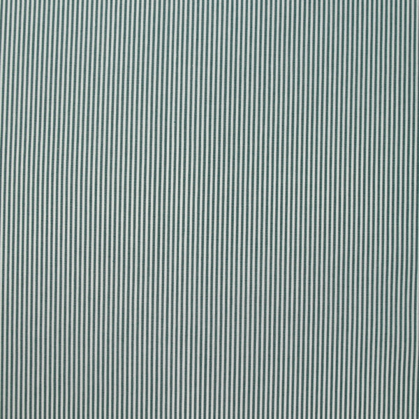 Coton tissé teint rayé vert bleuté fond blanc