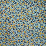 Crêpe de polyester imprimé micro pousses marine fond bleu