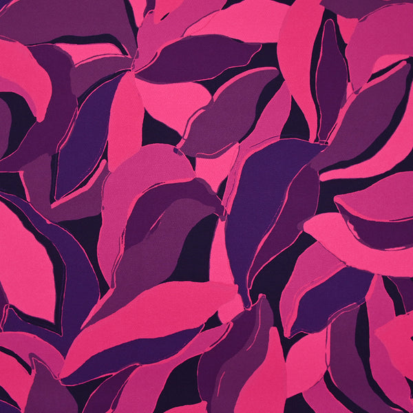 Crêpe lourd imprimé cocon floral fuchsia