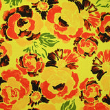Crêpe lourd imprimé rosalia fond jaune fluo