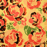 Crêpe lourd imprimé rosalia fond jaune nankin