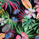 Crêpe lourd imprimé Tropico noir