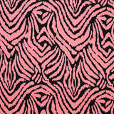 Crêpe lourd imprimé Zebra noir et rose fluo