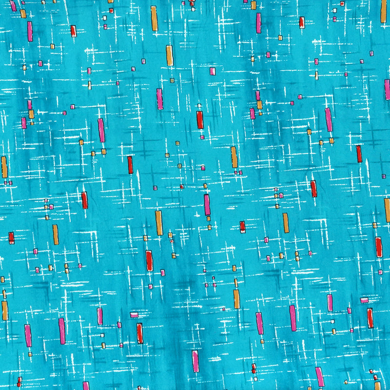 Microfibre imprimée polyester rectangle fond bleu