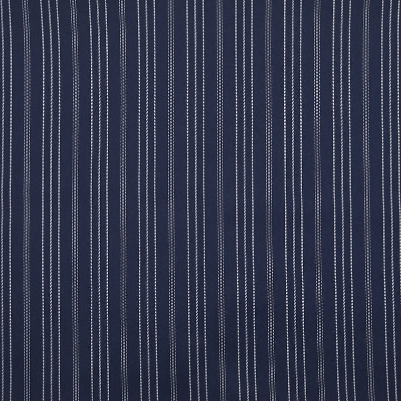 Satin de coton élasthanne imprimé rayé blanc fond bleu marine