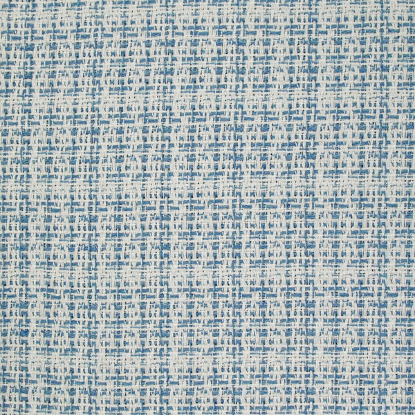 Tweed polycoton blanc cassé et bleu clair
