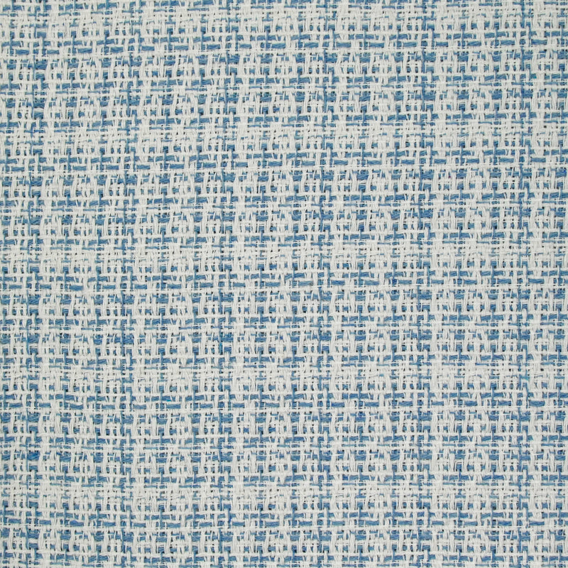 Tweed polycoton blanc cassé et bleu clair
