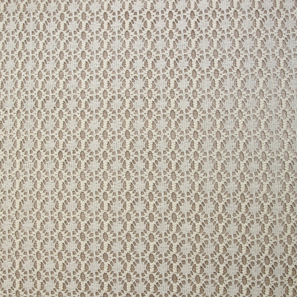 Dentelle polyester rosace irisé fon écru