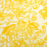 Viscose imprimée fleurs géantes jaune fond blanc