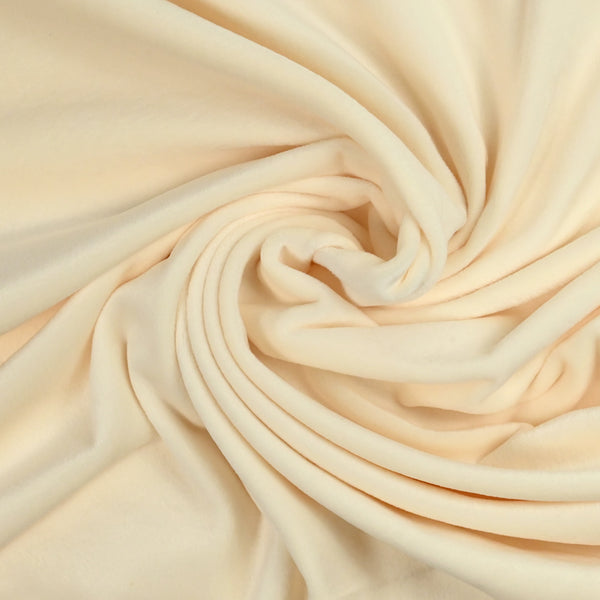 Jersey de polyester velours envers doudou crème