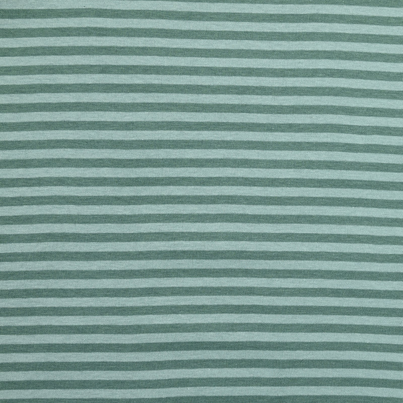 Jersey de coton rayé 6mm vert et bleu pâle