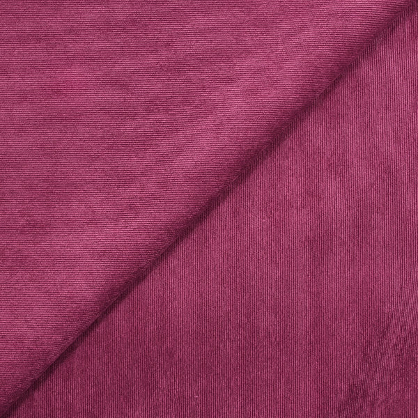 Velours polyester fines côtes magenta