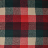 Lainage polyester à carreaux rouge, vert et beige