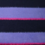 Laine mélangée à poils longs rayures marine, noir et fuchsia