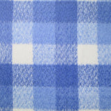Laine mélangée brossée à poils longs carreaux bleus et blancs