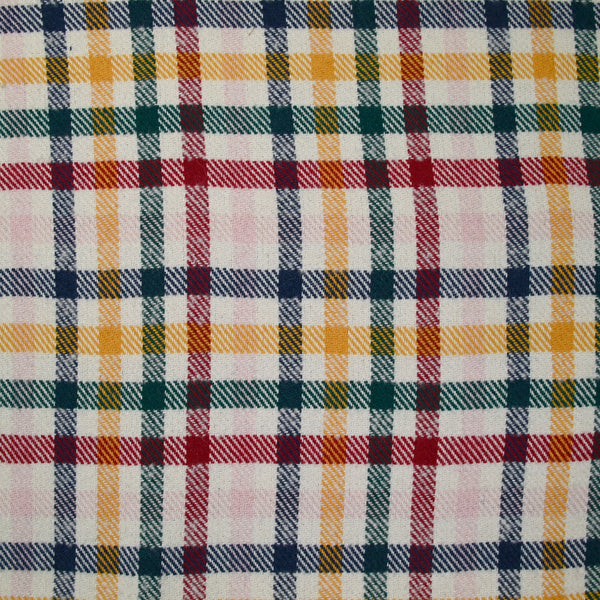 Laine mélangée grattée tartan multicolore