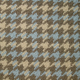 Laine mélangée pied-de-poule bouclé beige, marron et bleu ciel