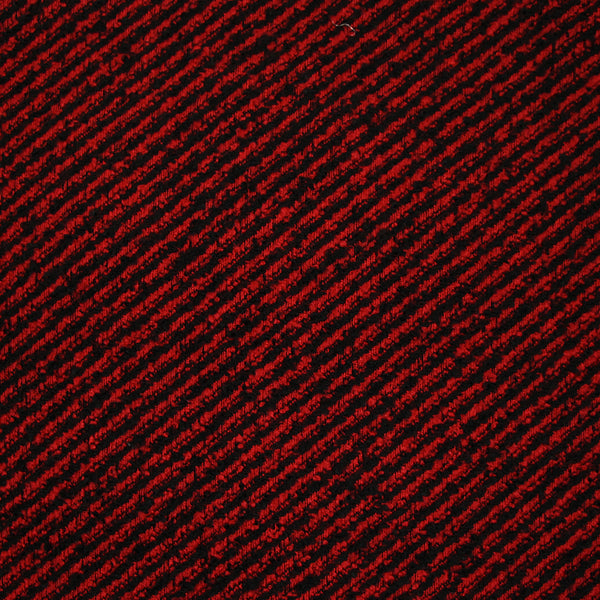 Laine mélangée rayures obliques rouge et noir