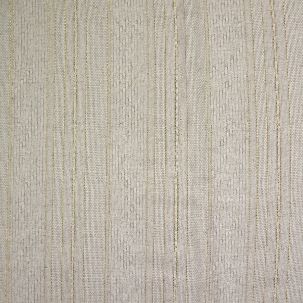 Lin viscose rayé doré fond beige