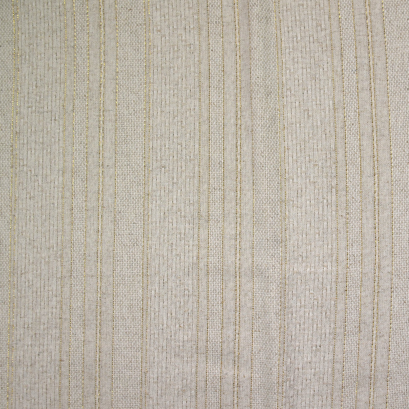 Lin viscose rayé doré fond beige