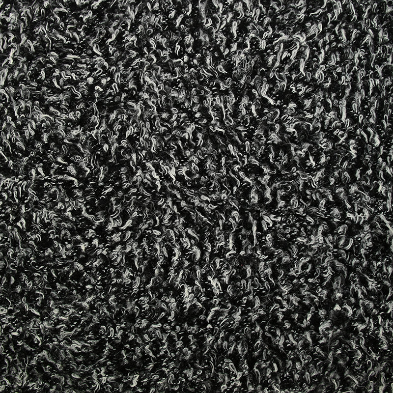 Maille bouclette polyester noir et blanc