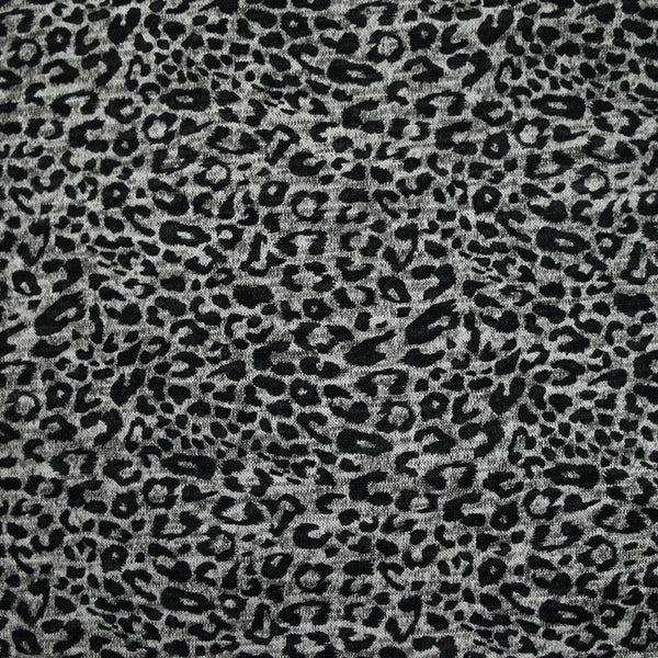 Maille fine polyviscose léopard gris et noir