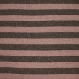 Maille laine rayée épaisse rose et brun