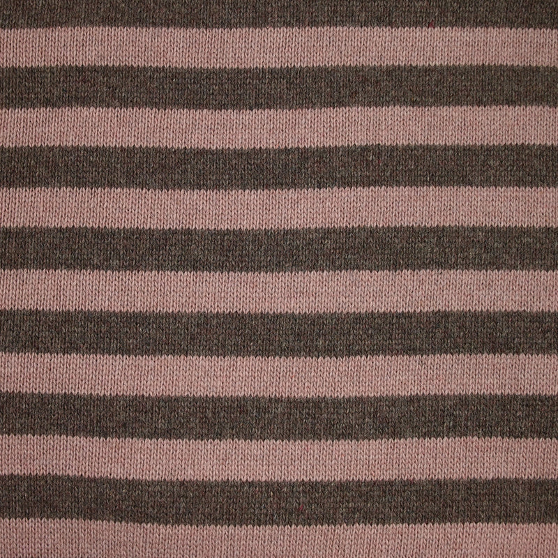 Maille laine rayée épaisse rose et brun