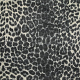 Maille polyester imprimée guépard gris fond écru