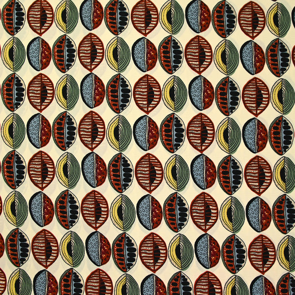 Polyester imprimé graines de bisous fond écru