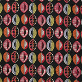 Polyester imprimé graines de bisous fond noir