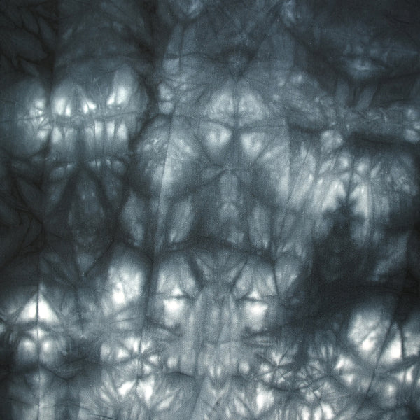 Sergé de coton élasthanne tie & dye gris bleu