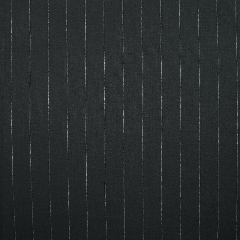 Tissu tailleur polyviscose rayé gris fond noir
